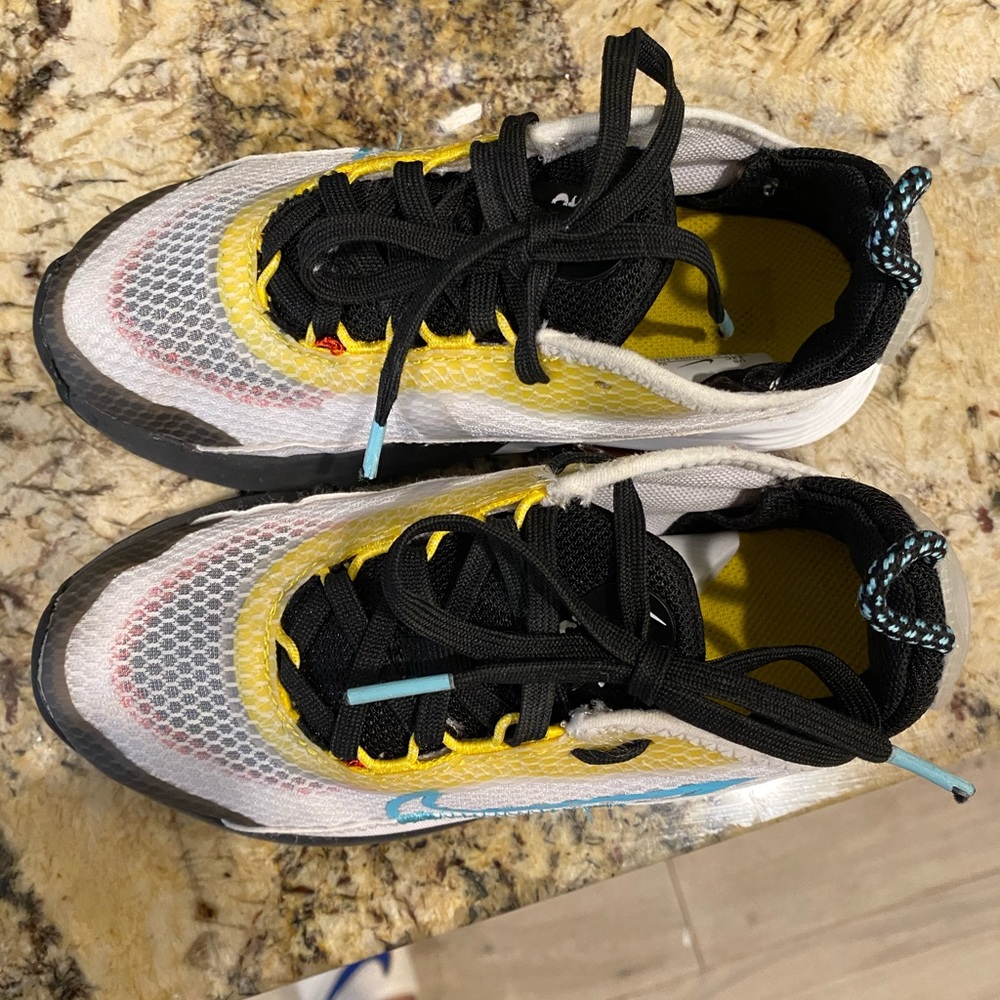 Nike Kids Sneakers - White, Yellow, Blue, Black - Picture 3 of 3